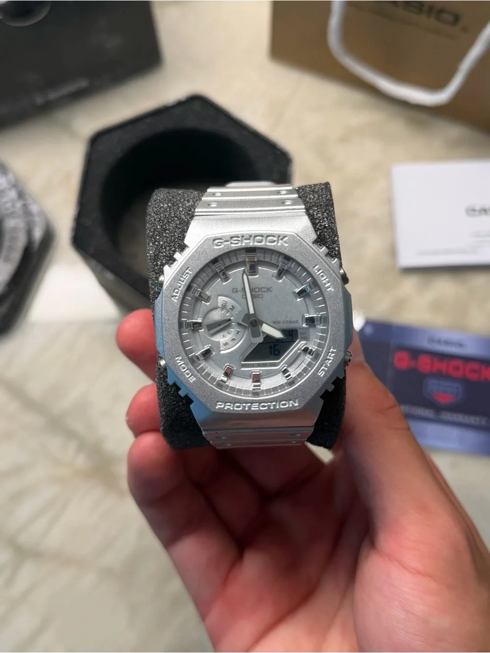 G-Shock White and Gray Sport Watch